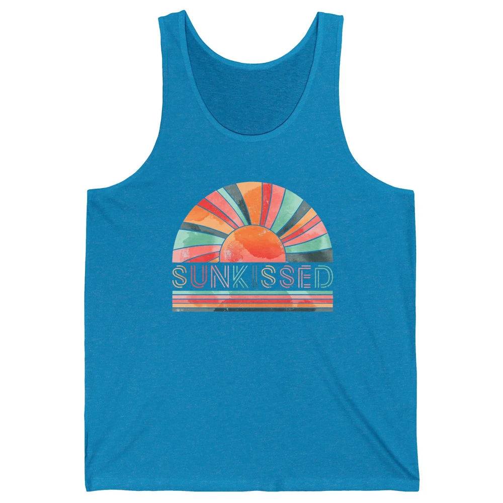Retro Rainbow Sunkissed Summer Beach Life Vintage Boho Unisex Jersey Tank