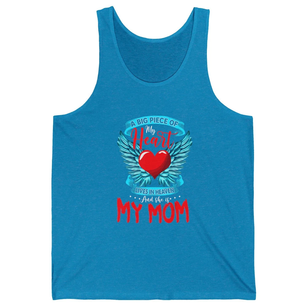 A Big Piece Of My Heart Mom In Heaven Angel Wings Guardian Unisex Jersey Tank
