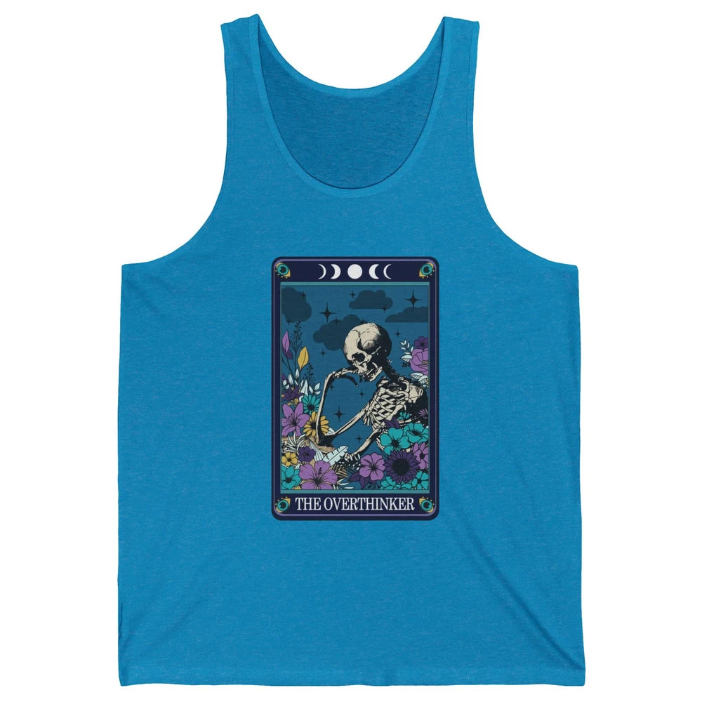 Floral Skeleton The Overthinker Tarot Card Halloween Costume Unisex Jersey Tank