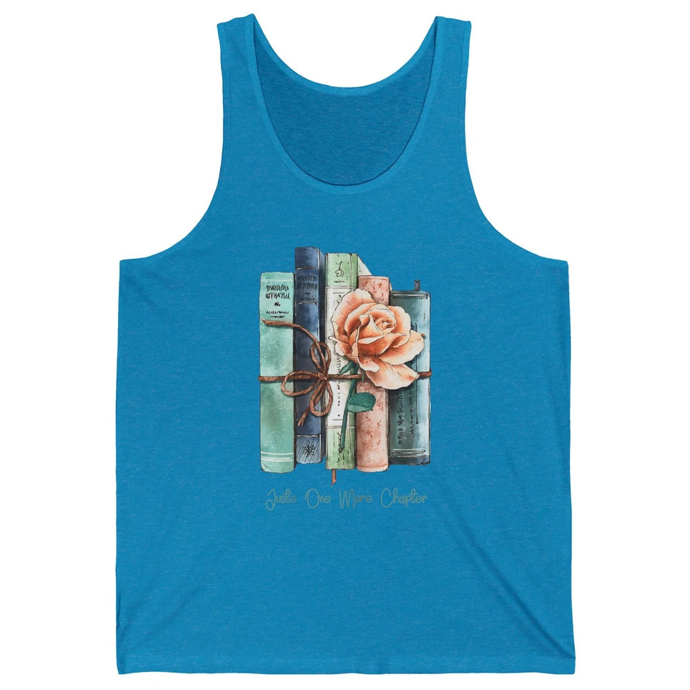Just One More Chapter Minimalist Floral Book Page Aesthetic Unisex Jersey Tank