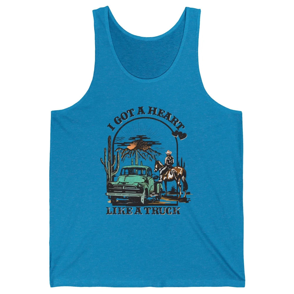 I Got A Heart Like A Truck Western Country Music Cowboy Unisex Jersey Tank