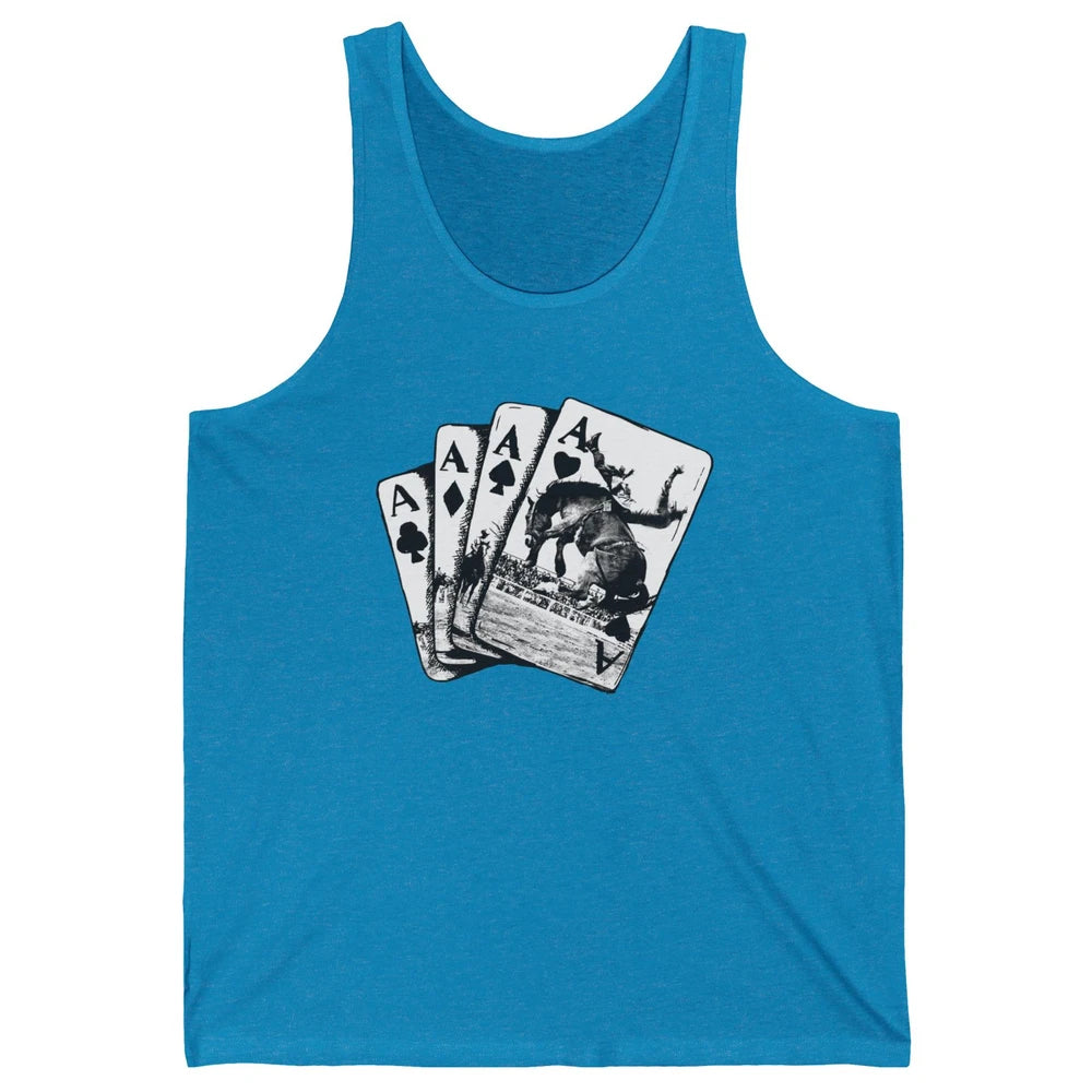 Punchy Cowboy Horsing Playing Cards Western Cowboy Rodeo Unisex Jersey Tank