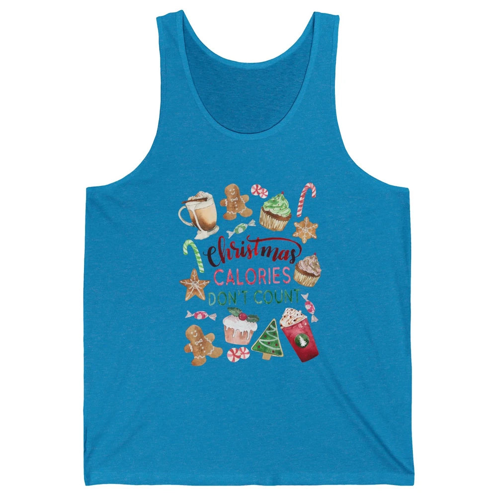 Funny Christmas Favorites Calories Dont Count Christmas Cake Unisex Jersey Tank