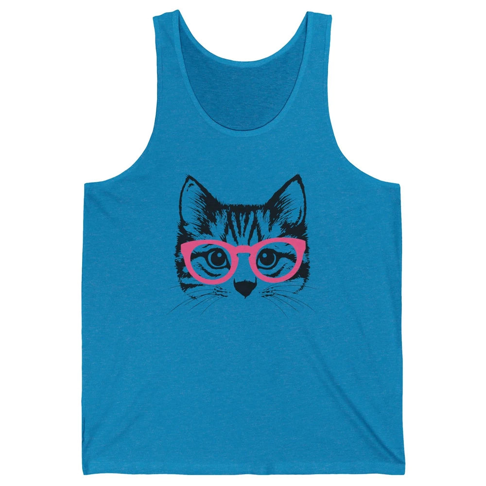 Kitten Cat Wearing Eyeglasses Optometrist Ophthalmologist Unisex Jersey Tank