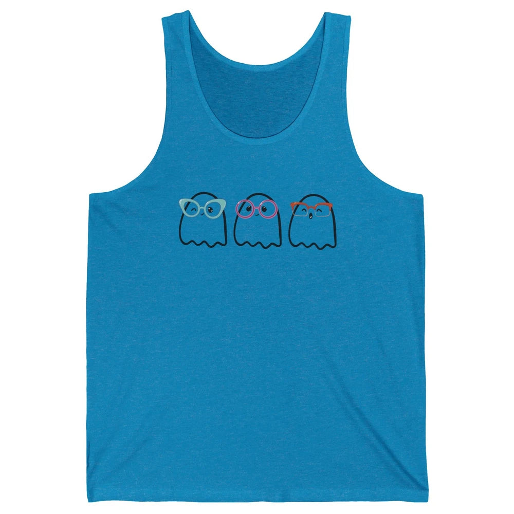 Cute Little Ghosts Glasses Optometrist Halloween Optician Unisex Jersey Tank