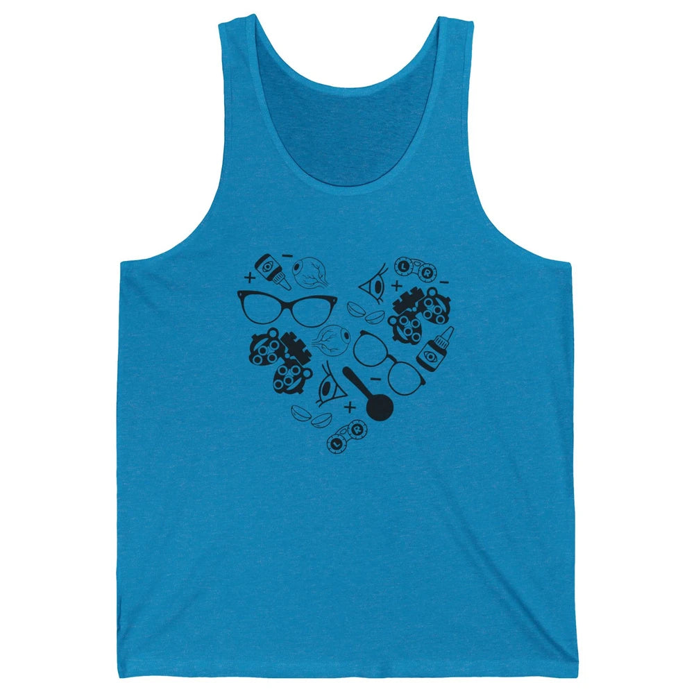 Optometry Ophthalmic Technician Symbols Heart Optician Life Unisex Jersey Tank