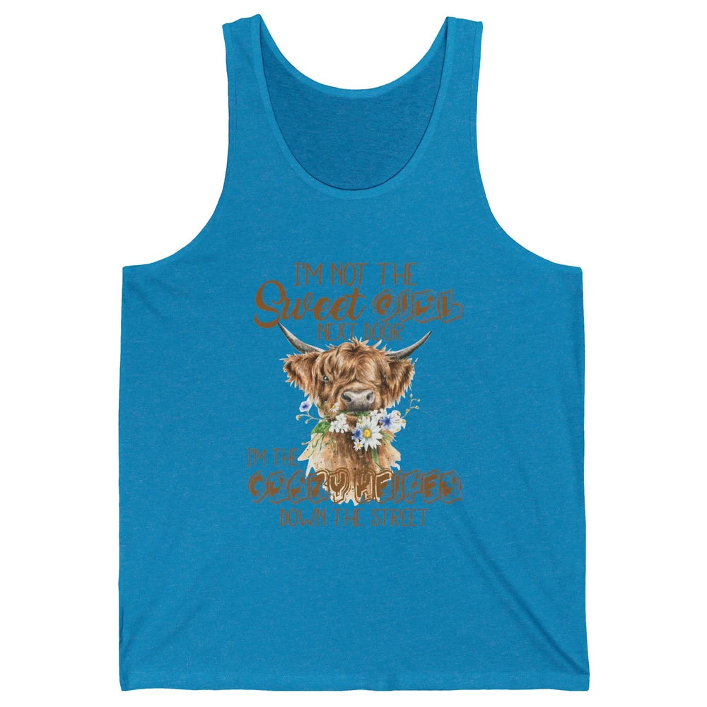 Floral Baby Highland Cow Bandana Not Today Heifer Cow Farmer Unisex Jersey Tank