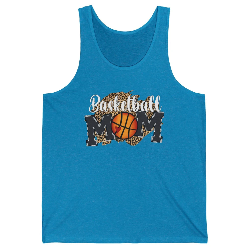 Leopard Basketball Mom Proud Basketball Players Mom Gift Unisex Jersey Tank