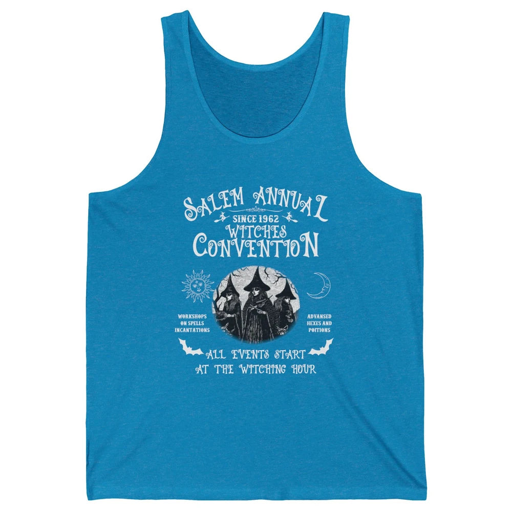 Retro Salem Annual Witches Convention Halloween Witch Magic Unisex Jersey Tank