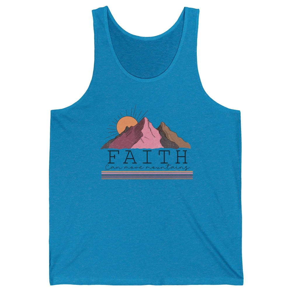 Faith Can Move Mountains Retro Christian Bible Verse Jesus Unisex Jersey Tank