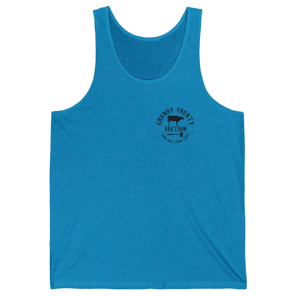 Bull Skull Grundy County Auction Western Country Cowboy Gift Unisex Jersey Tank