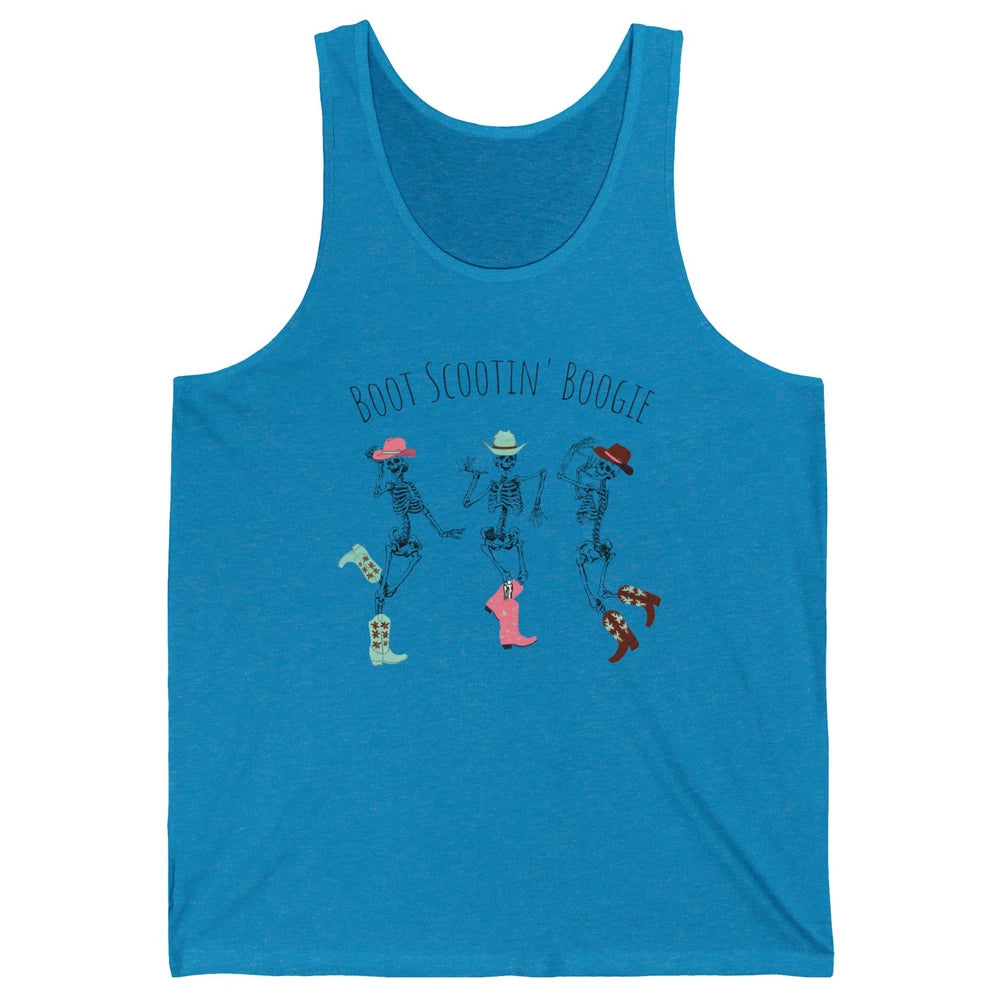 Cowboy Skeleton Dance Boot Scooting Boogie Western Halloween Unisex Jersey Tank