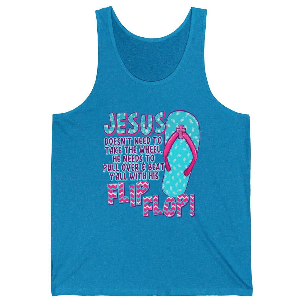 Christian Jesus Doesn't Need To Take The Wheel Religious Unisex Jersey Tank