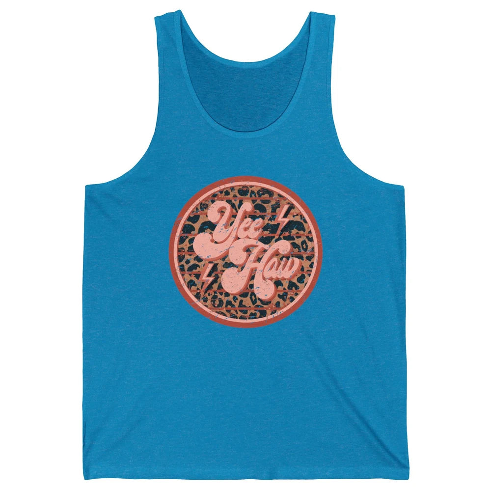 Retro Cowboy Yeehaw Leopard Western Country Cowgirls Horse Unisex Jersey Tank