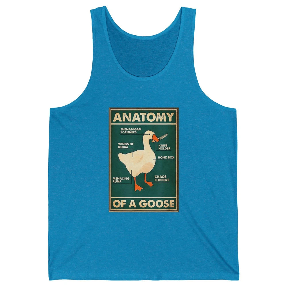 Funny Anatomy Of Goose With Knife Sarcastic Nurse Life Duck Unisex Jersey Tank