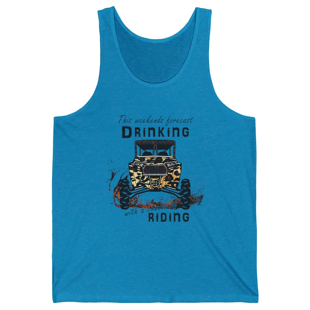 Leopard UTV Weekend Forecast Drinking Offroad Riding SXS Mud Unisex Jersey Tank
