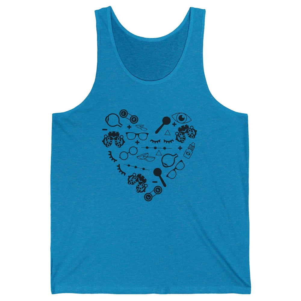 Optometry Symbols Heart Eyeglasses Spectacles Optician Life Unisex Jersey Tank