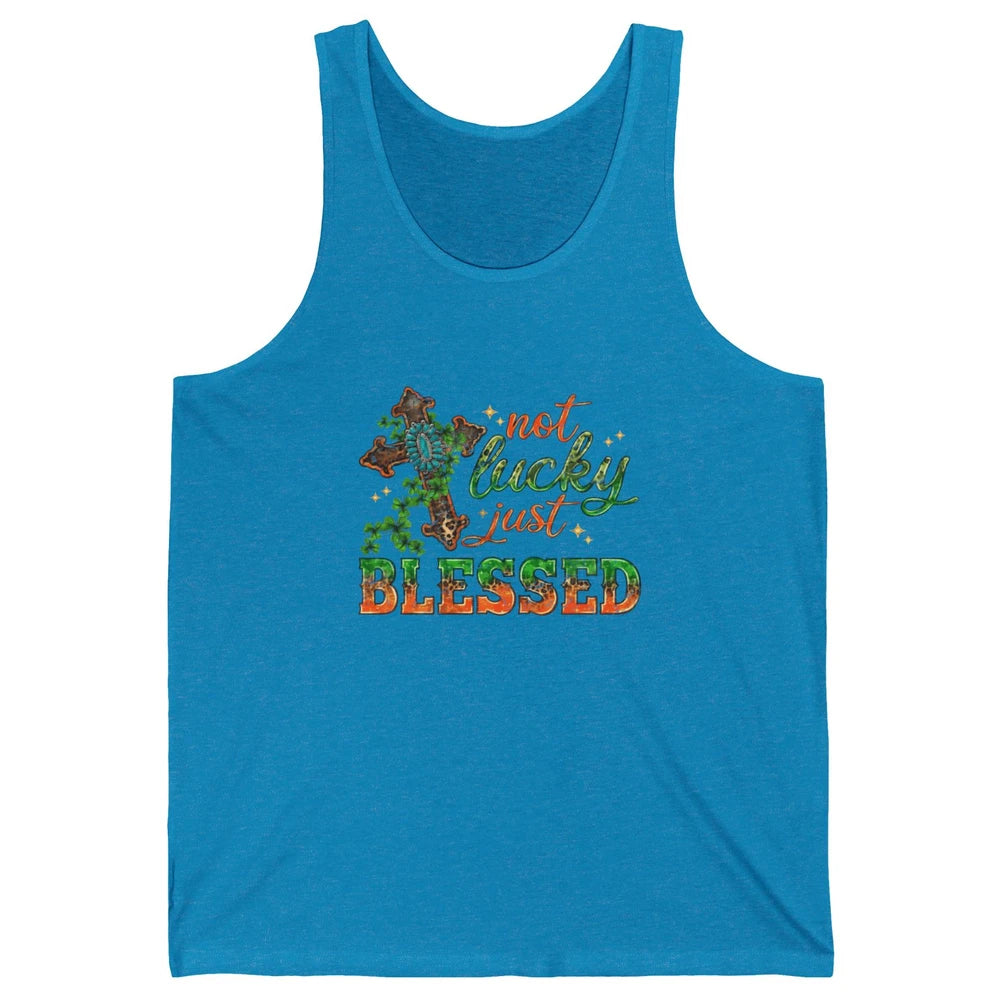St Patricks Day Christian Not Lucky Just Blessed Jesus Cross Unisex Jersey Tank