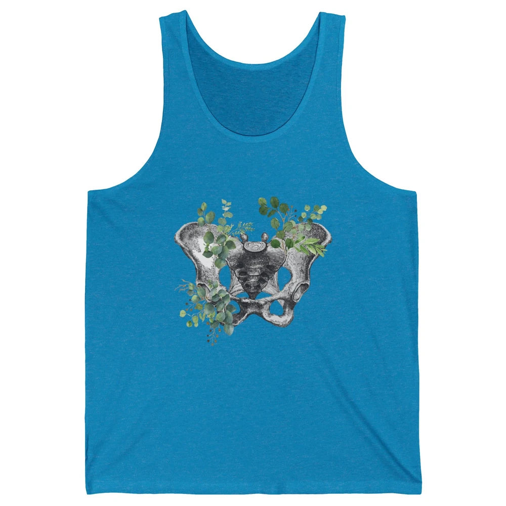 Floral Anatomical Pelvis Skeleton Doctor Medical Botanical Unisex Jersey Tank