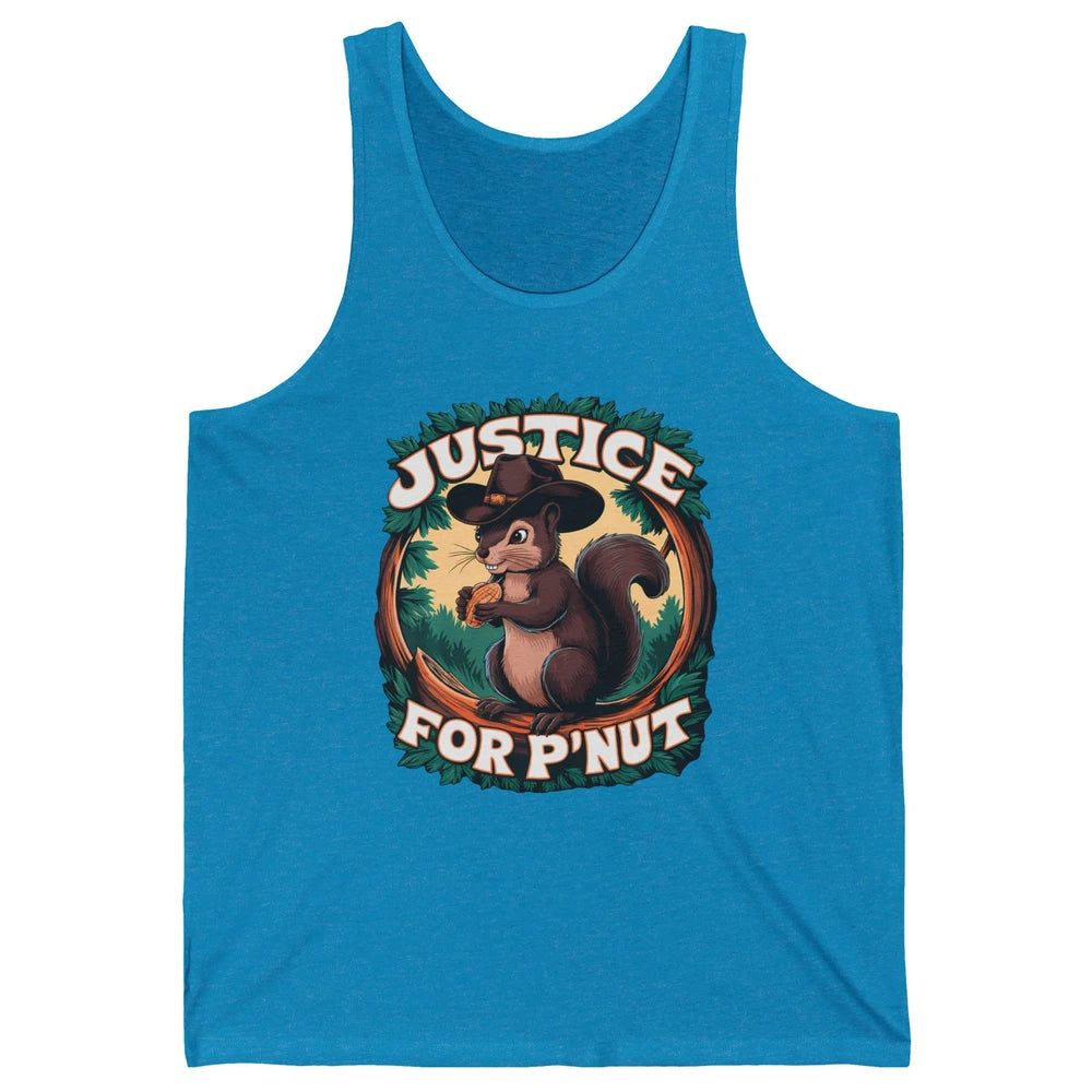 Justice For P'Nut Cute Peanut Squirrel Cowboy Funny Rodeo Howdy Western Country Unisex Jersey Tank