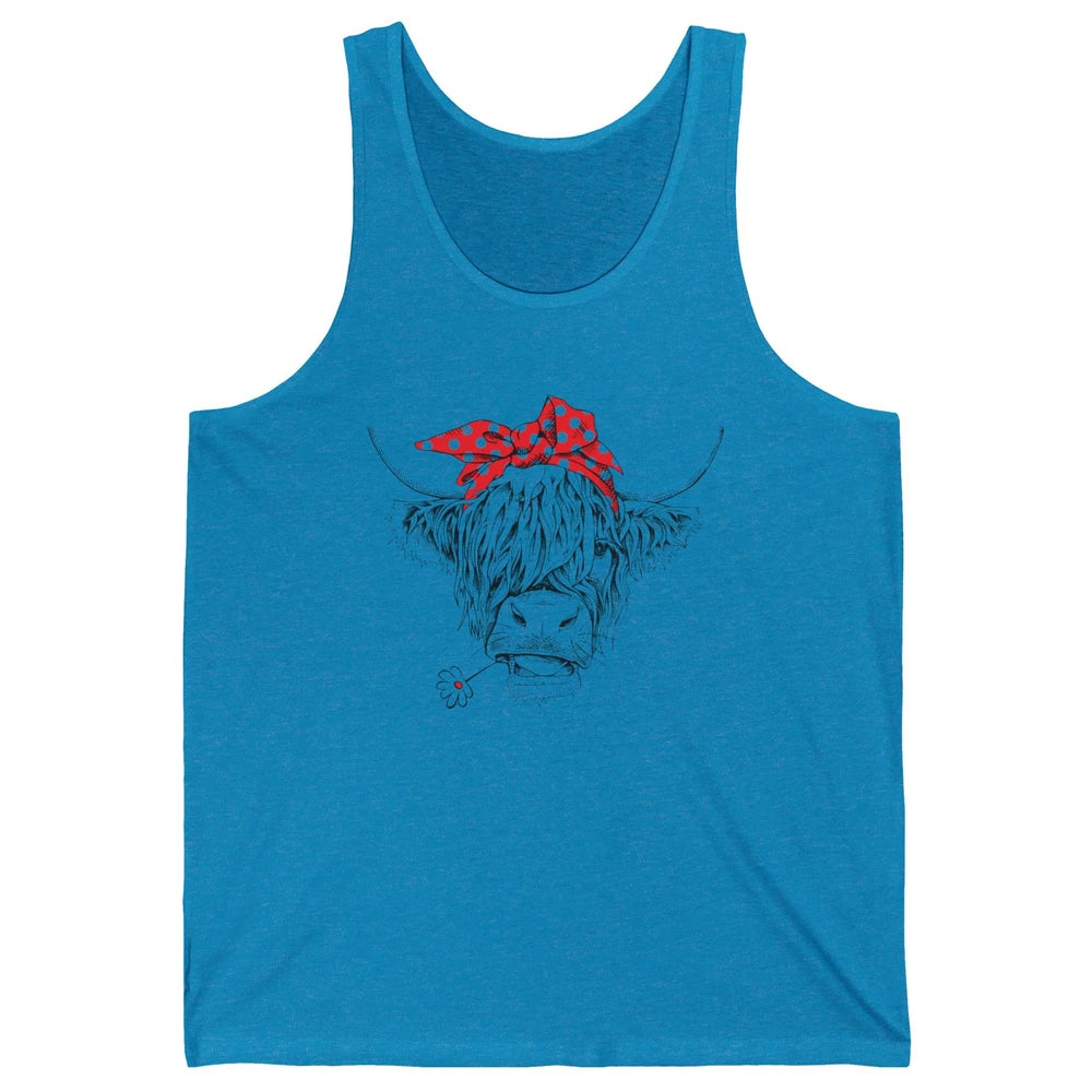 Funny Highland Cow Not Today Heifer Cow Lovers Farmer Gift Unisex Jersey Tank