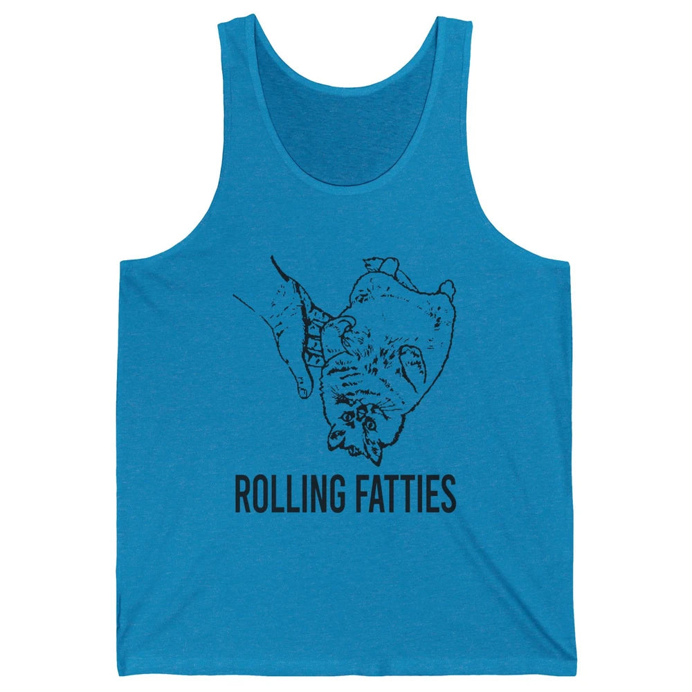 Rolling Fatties Funny Cat Cute Kitten Minimalist Graphic Paw Unisex Jersey Tank