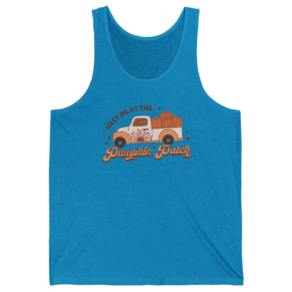 Retro Pumpkin Truck Meet Me At Pumpkin Patch Fall Halloween Unisex Jersey Tank