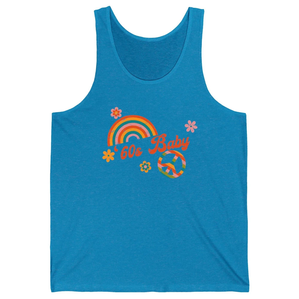 Retro Rainbow 60s Baby Made In 60s 1960s Born Birthday Day Unisex Jersey Tank