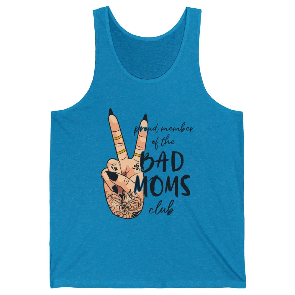 Funny Messy Bun Proud Member Of Bad Moms Club Tattoo Leopard Unisex Jersey Tank