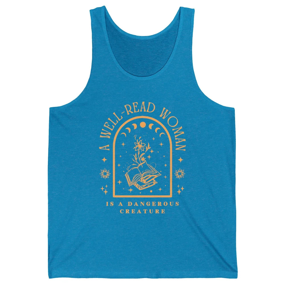 Aesthetic Read Books Moon Phase Librarian Bookworm Bookish Unisex Jersey Tank