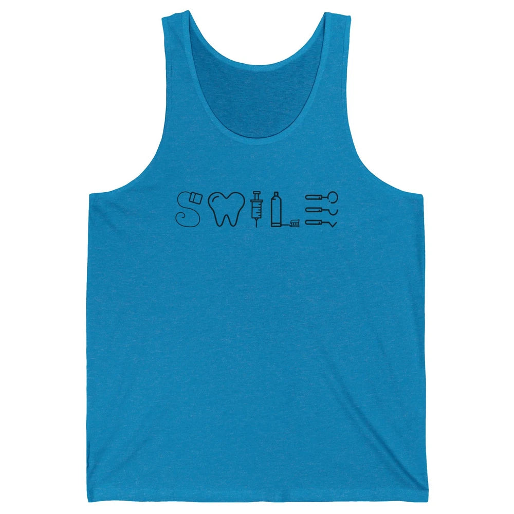 Retro Dental Hygienist Life Smile Dental Tools Dentist Life Unisex Jersey Tank