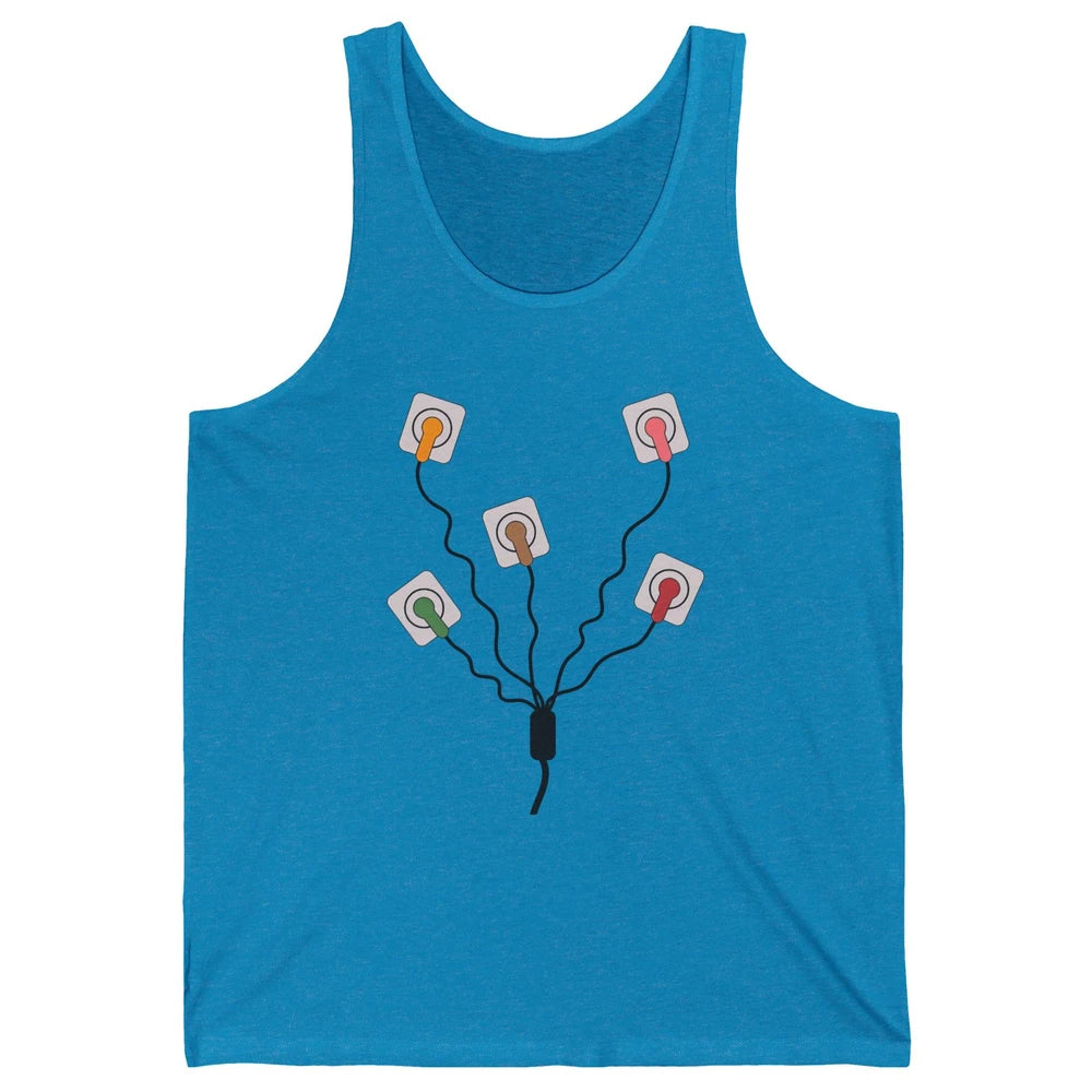 Electrocardiogram EKG Nurse Leads Cheat Sheet Telemetry Tech Unisex Jersey Tank