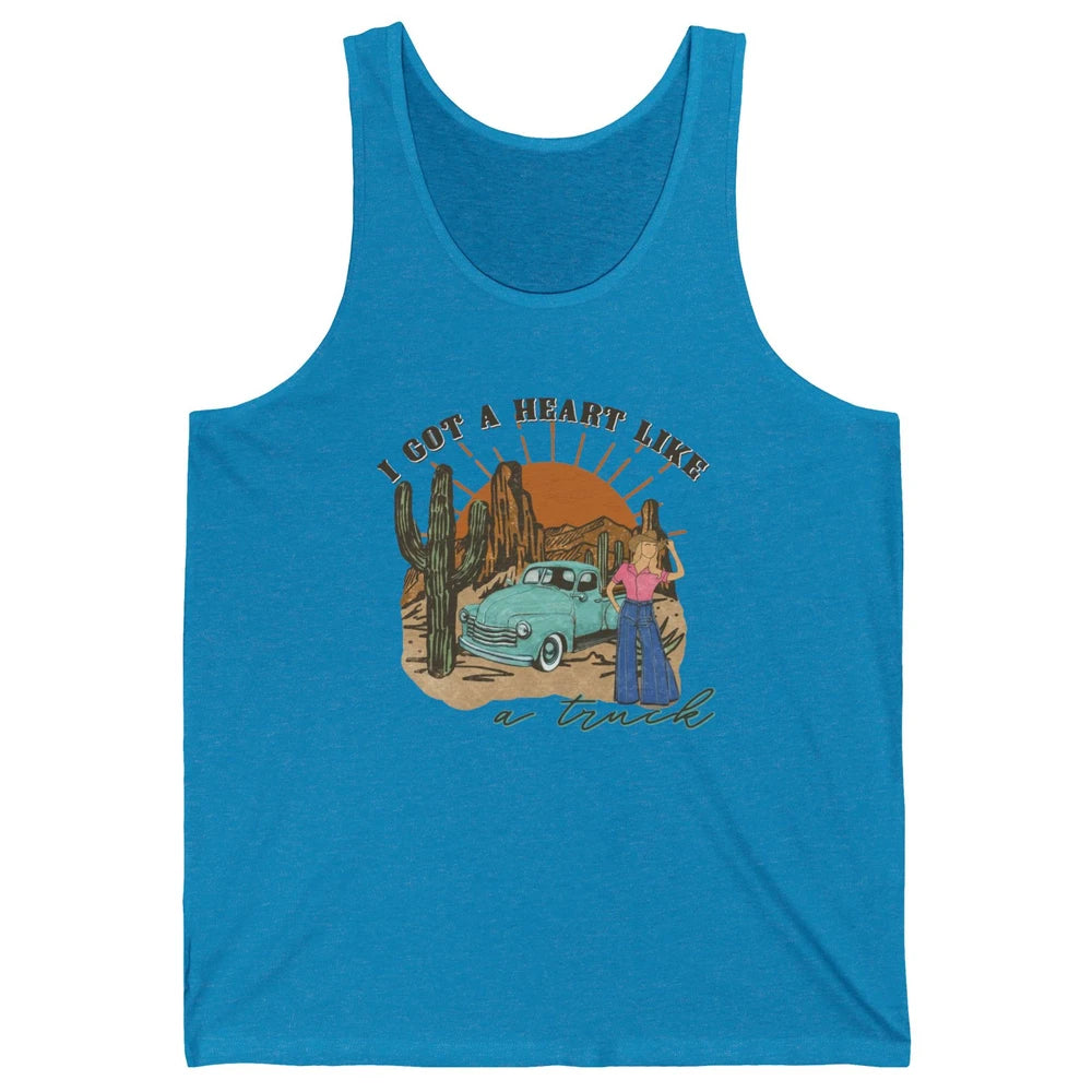 I Got A Heart Like A Truck Western Boho Sunset Girl Desert Unisex Jersey Tank