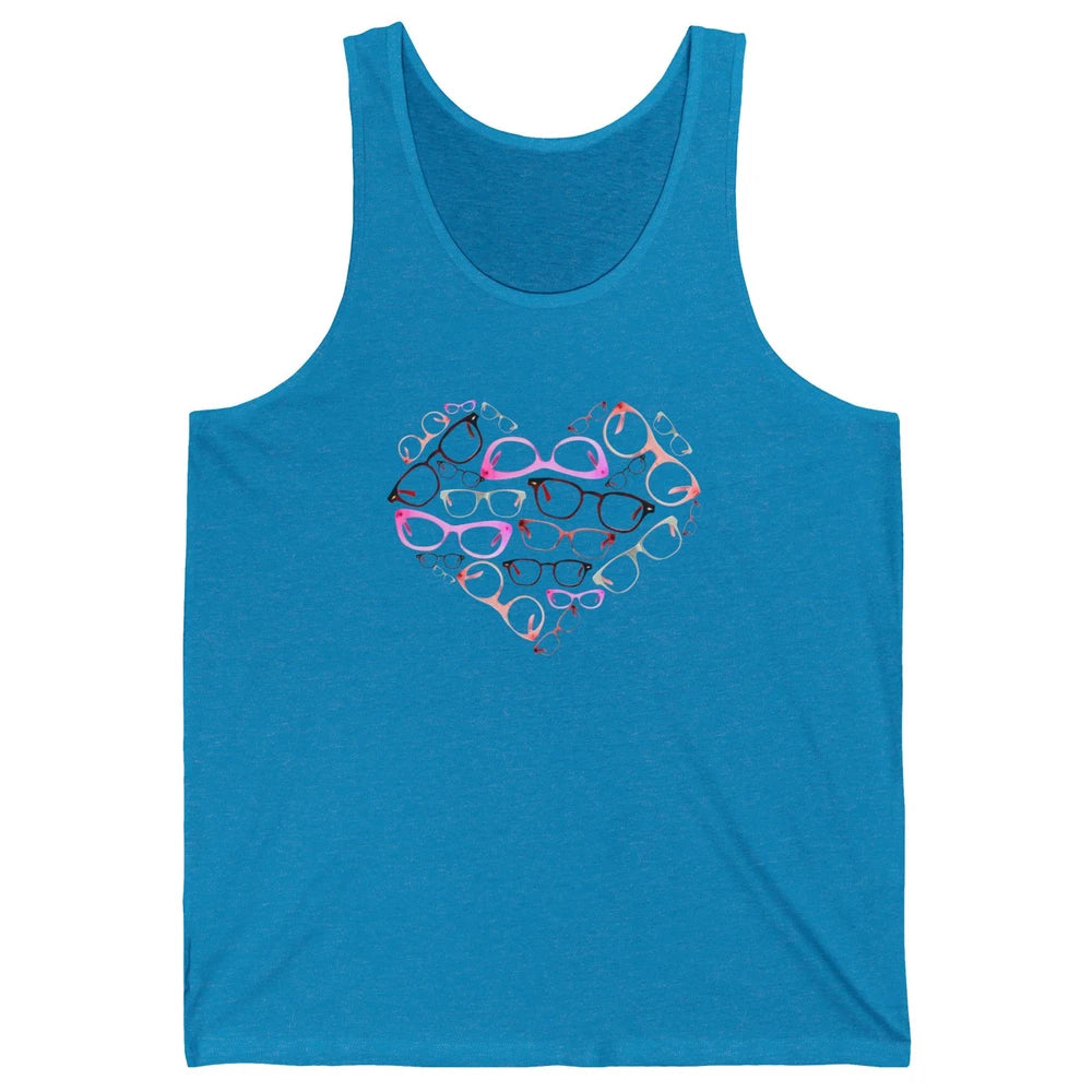 Optometrist Eyeglasses Heart Valentines Day Optician Life Unisex Jersey Tank