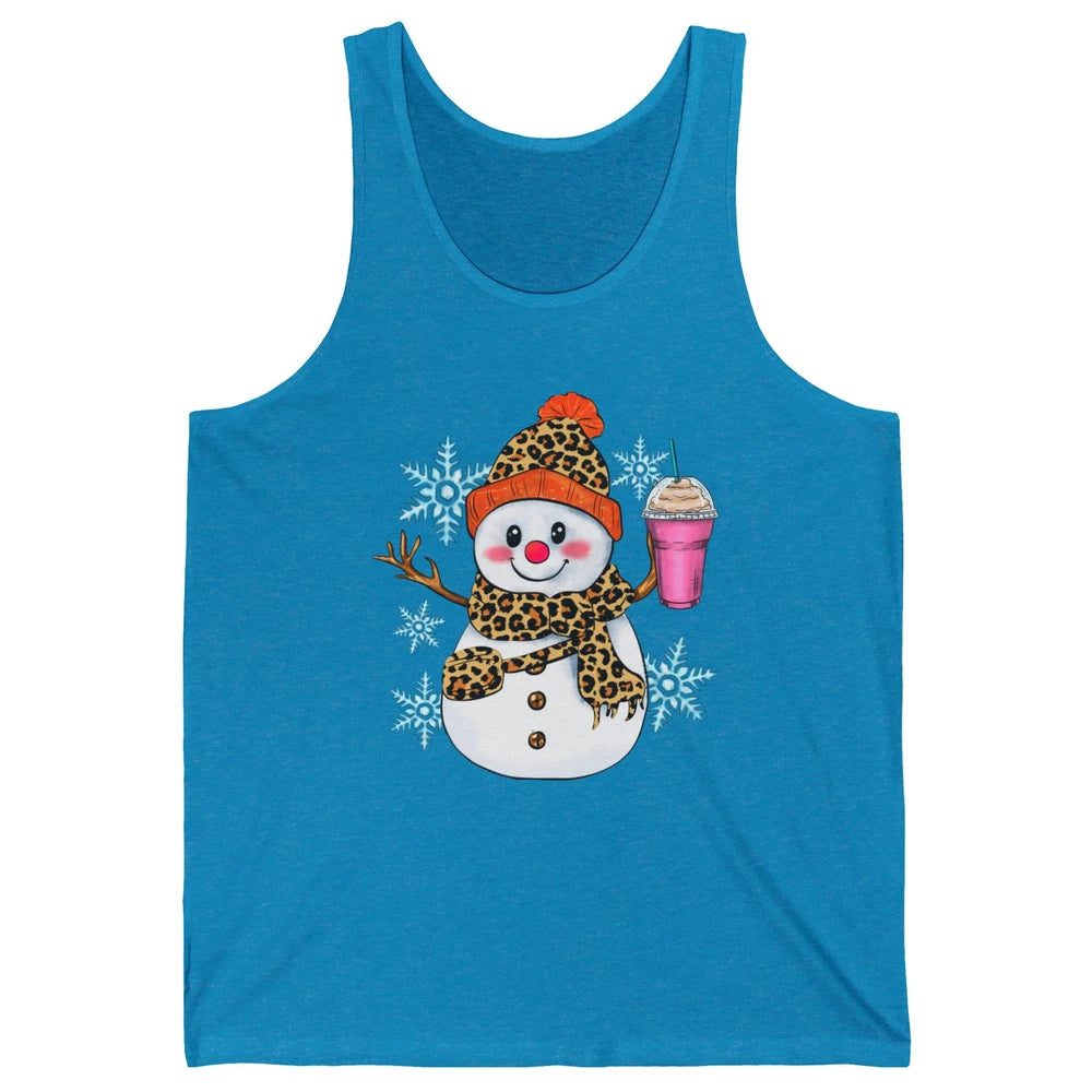 Retro Leopard Christmas Bougie Snowman Boojee Winter Holiday Unisex Jersey Tank