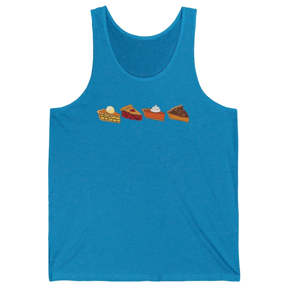 Retro Thanksgiving Pies Pumpkin Pie Pecan Pie Apple Pie Fall Unisex Jersey Tank