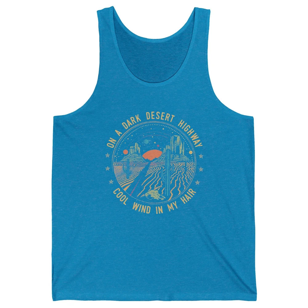 Adventure Camping Retro Dark Desert Highway Travel Gift Unisex Jersey Tank