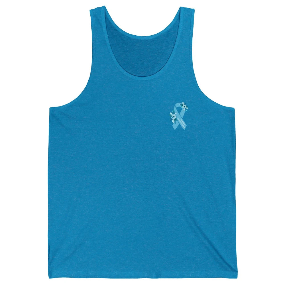Adrenal Insufficiency Awareness Floral Light Blue Ribbon Unisex Jersey Tank