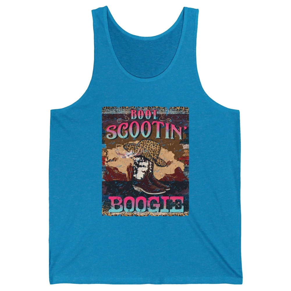 Leopard Cowboy Boots Hat Boot Scootin Boogie Western Country Unisex Jersey Tank