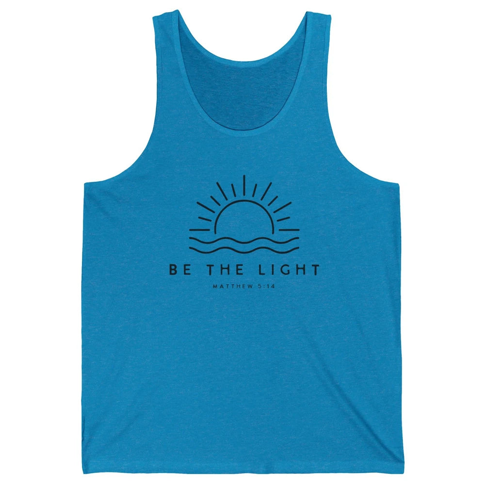Sunrise Be The Light Matthew Bible Verse Christian Religious Unisex Jersey Tank