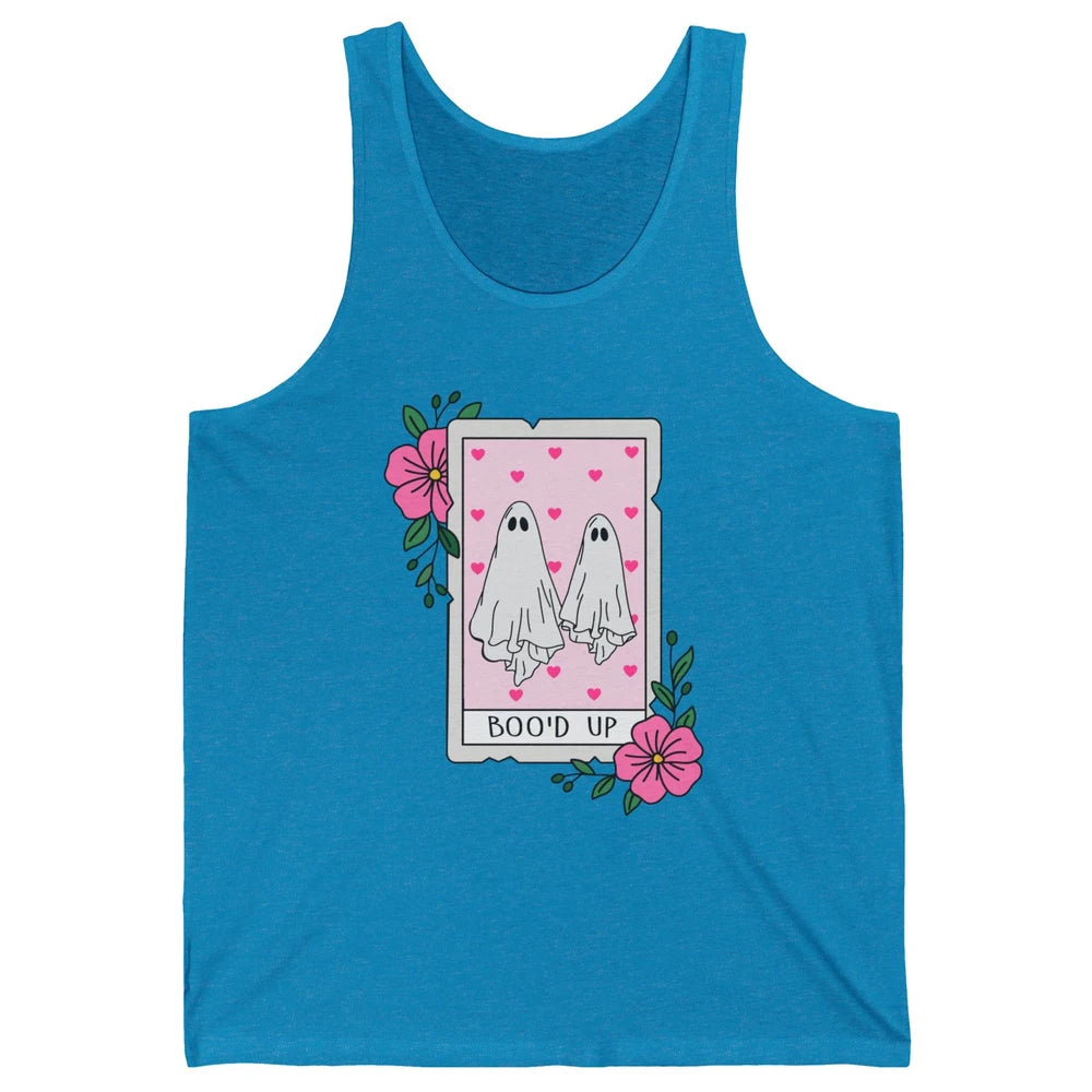 Floral Bood Up Tarot Card Valentines Day Spooky Ghost Couple Unisex Jersey Tank