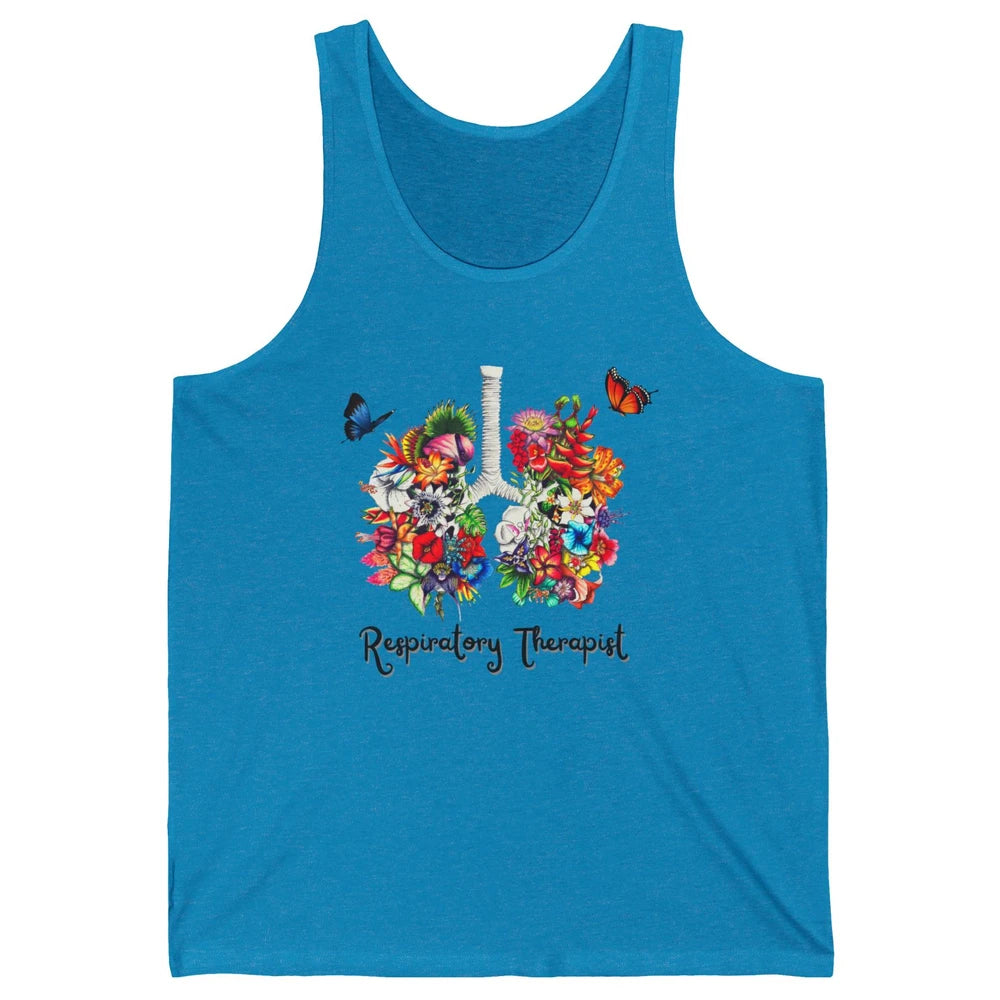 Respiratory Therapy Floral Lung Respiratory Therapist Gift Unisex Jersey Tank