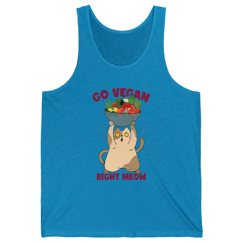 Funny Go Vegan Cat Plant Based Diet Animal Pet Vegetarian Unisex Jersey Tank