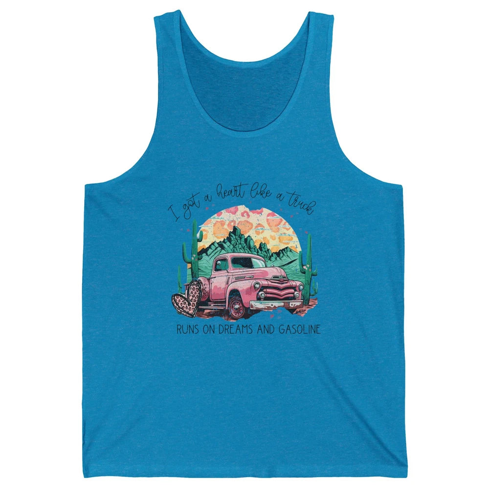 Retro Desert Truck Got A Heart Like A Truck Western Country Unisex Jersey Tank