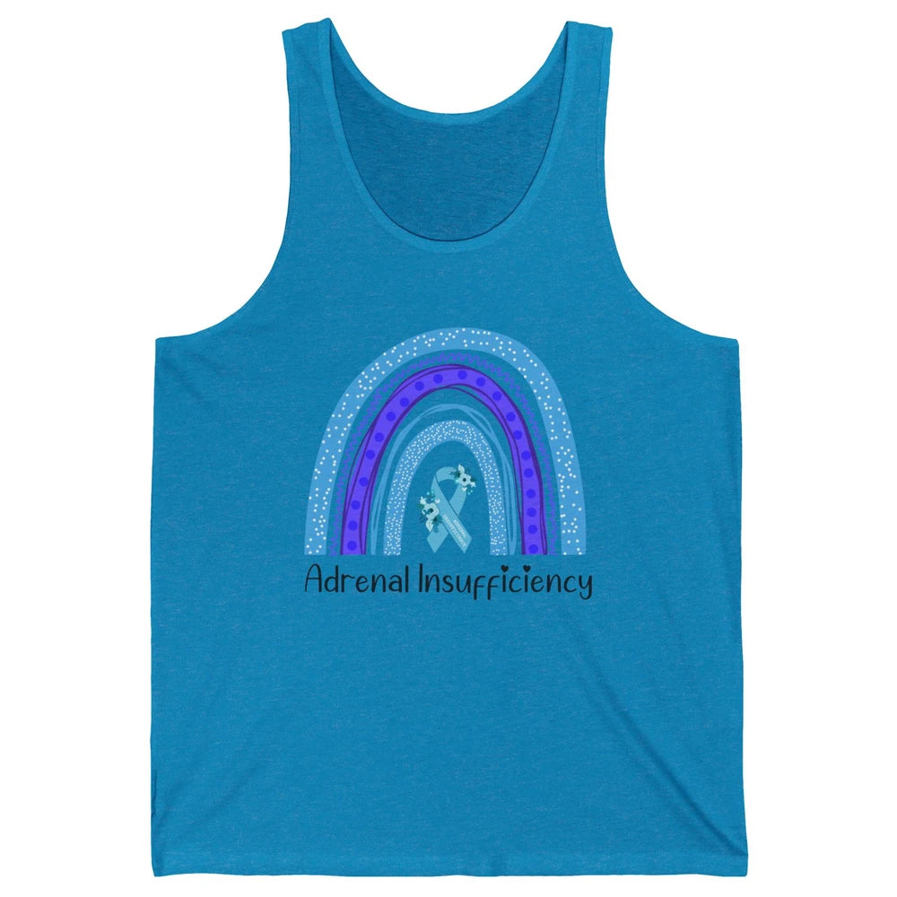 Adrenal Insufficiency Awareness Floral Light Blue Ribbon Unisex Jersey Tank