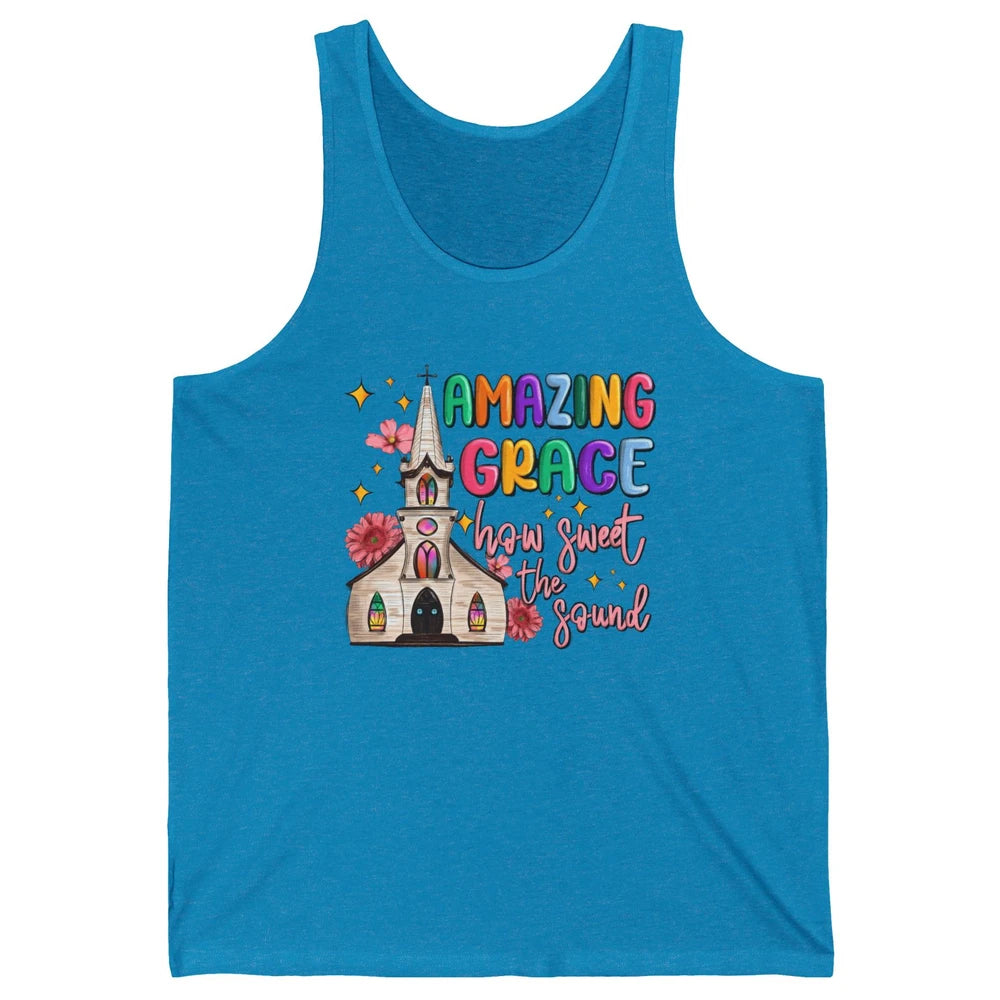 Christian Church Amazing Grace How Sweet The Sound Religious Unisex Jersey Tank