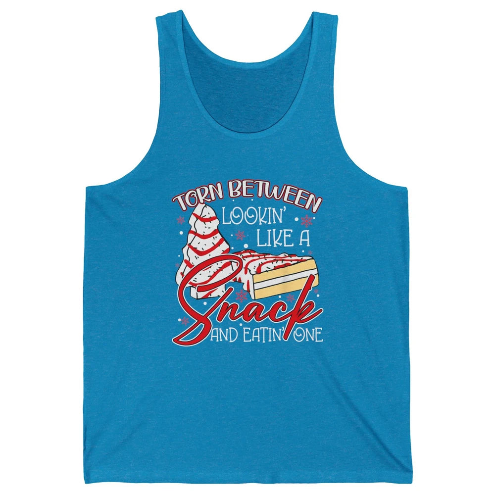Christmas Tree Cake Torn Between Look Like a Snack Eat One Unisex Jersey Tank