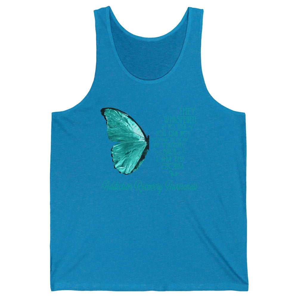 Addiction Recovery Awareness Ribbon Butterfly I'm The Storm Unisex Jersey Tank