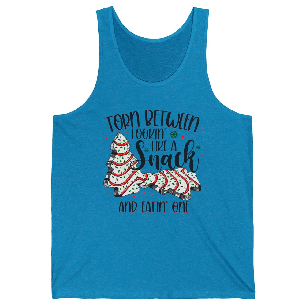 Christmas Tree Cake Torn Between Look Like a Snack Eat One Unisex Jersey Tank