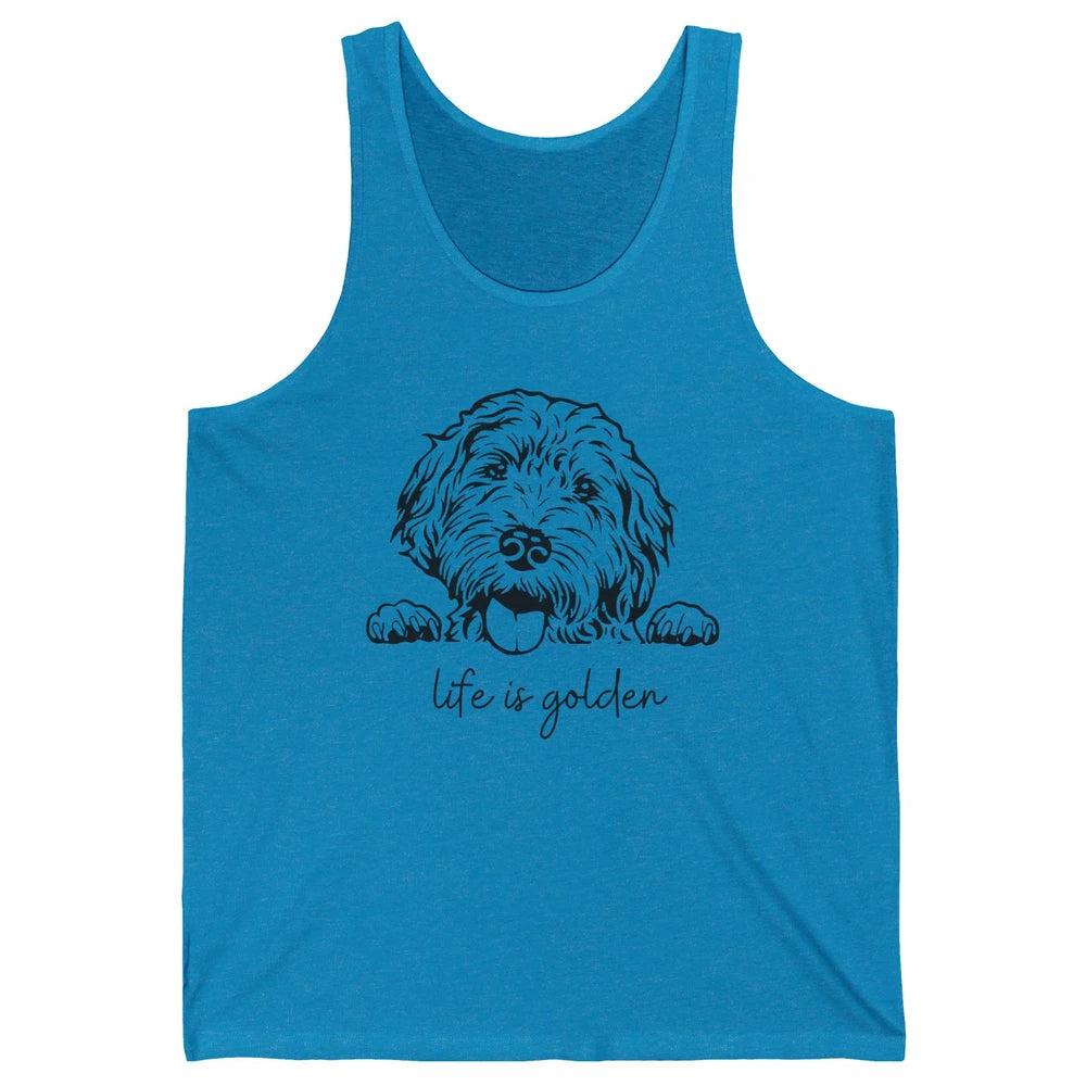 Life is Golden Dog Mom Goldendoodle Mama Mother's Day Gift Unisex Jersey Tank